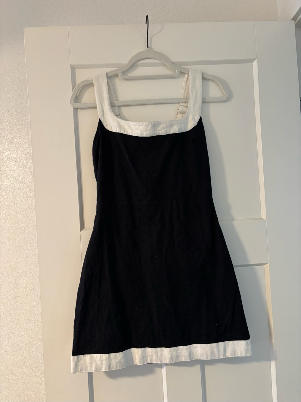 Classic Black and White Linen Dress